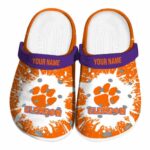 Personalized Clemson Tigers Splash Art Crocs Best selling