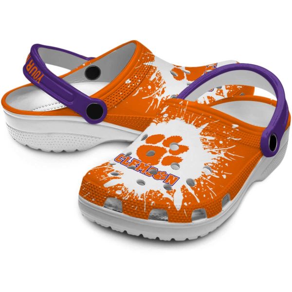 Personalized Clemson Tigers Splash Art Crocs Latest Model