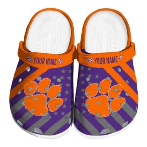 Personalized Clemson Tigers Star Spangled Graphic Crocs Best selling