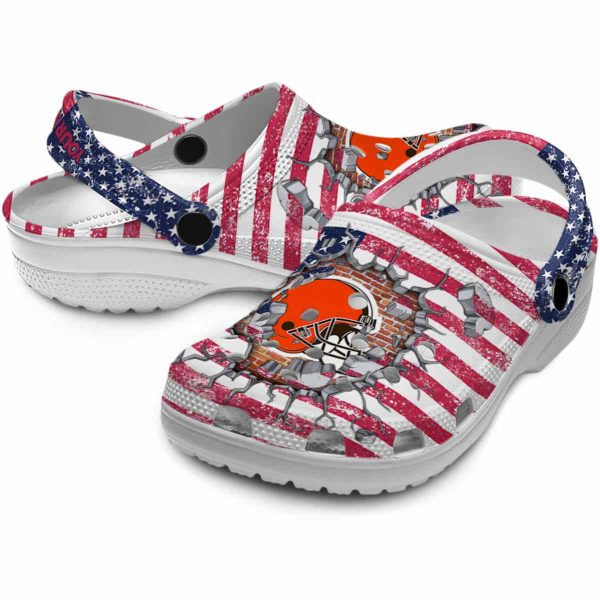 Personalized Cleveland Browns Freedom Splinter Crocs Latest Model