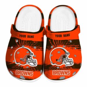 Personalized Cleveland Browns Paint Splatter Graphics Crocs Best selling