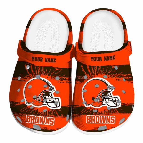 Personalized Cleveland Browns Paint Splatter Graphics Crocs Best selling