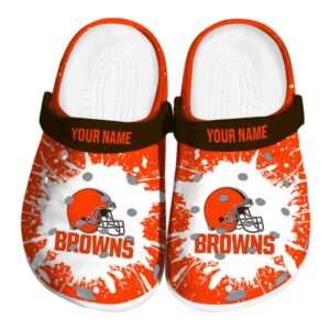Personalized Cleveland Browns Splash Art Crocs Best selling