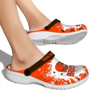 Personalized Cleveland Browns Splash Art Crocs High quality