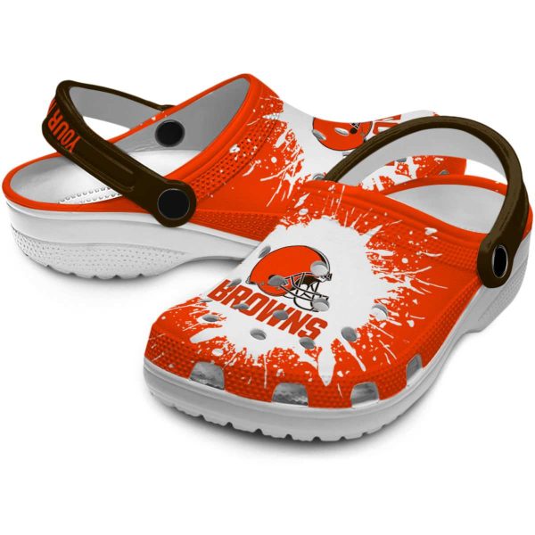 Personalized Cleveland Browns Splash Art Crocs Latest Model