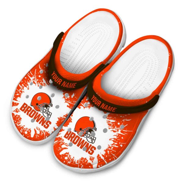 Personalized Cleveland Browns Splash Art Crocs Trendy