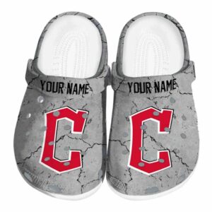 Personalized Cleveland Guardians Cracked Texture Crocs Best selling