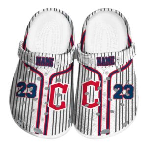 Personalized Cleveland Guardians Pinstripe Pattern Crocs Best selling