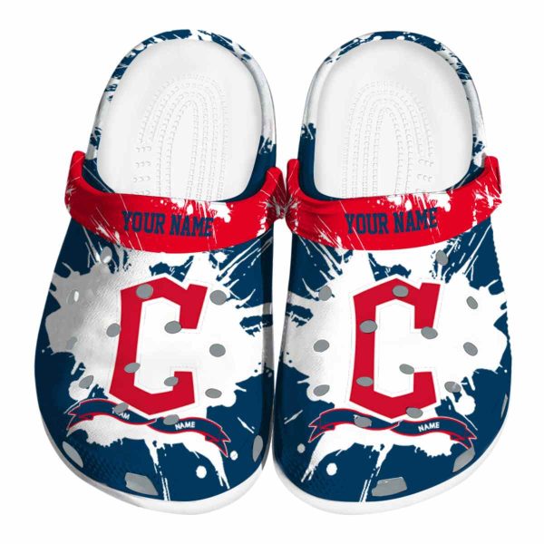 Personalized Cleveland Guardians Splatter Pattern Crocs Best selling