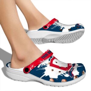 Personalized Cleveland Guardians Splatter Pattern Crocs High quality