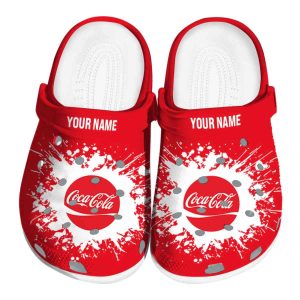 Personalized Cocacola Splatter Background Crocs Best selling