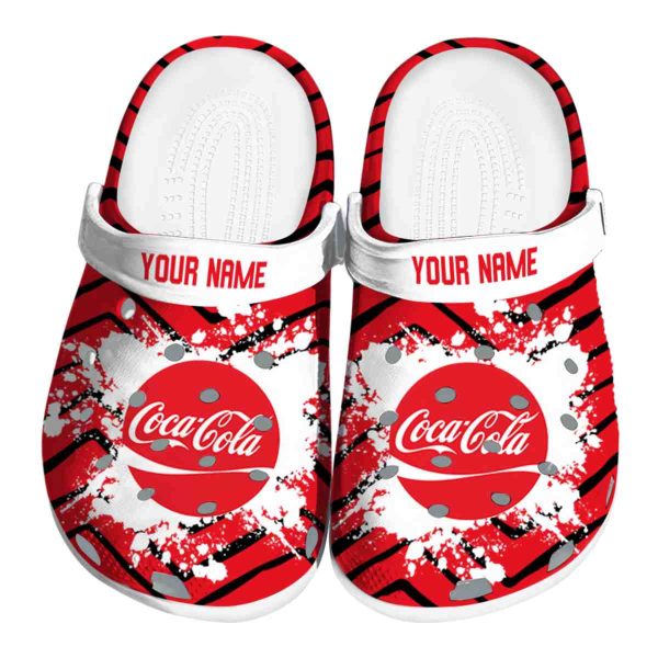 Personalized Cocacola Zigzag Paint Burst Crocs Best selling