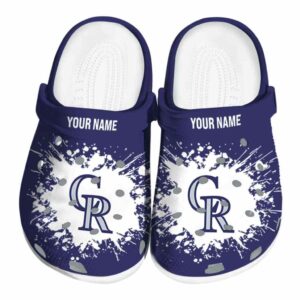Personalized Colorado Rockies Splatter Background Crocs Best selling