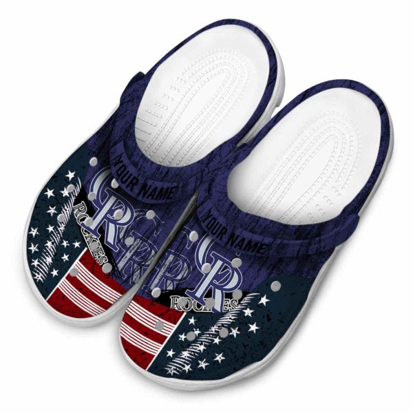 Personalized Colorado Rockies Star Spangled Side Pattern Crocs Trendy