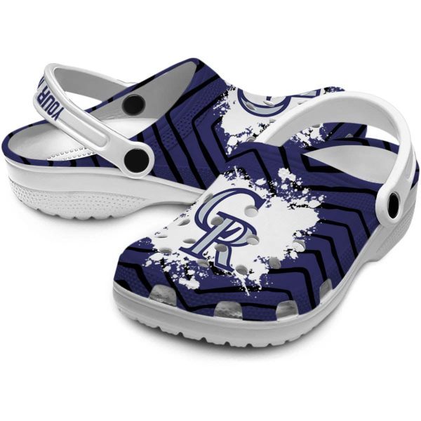Personalized Colorado Rockies Zigzag Paint Burst Crocs Latest Model