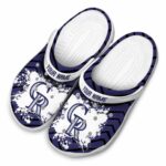 Personalized Colorado Rockies Zigzag Paint Burst Crocs Best selling