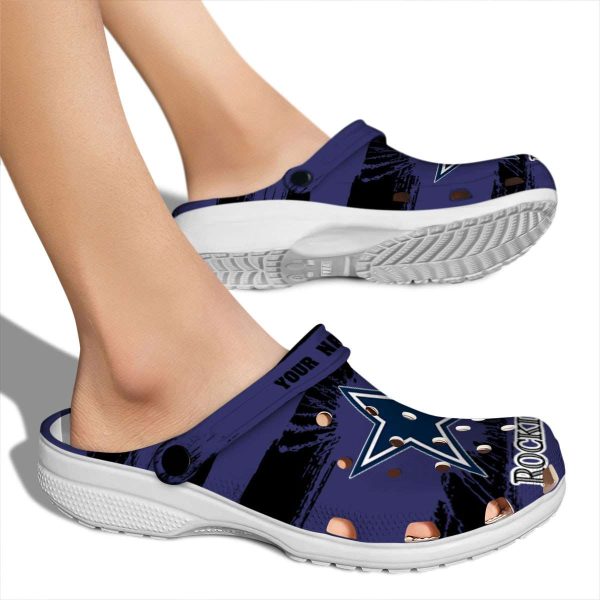 Personalized Dallas Cowboys Paint Splatter Graphics Crocs High quality