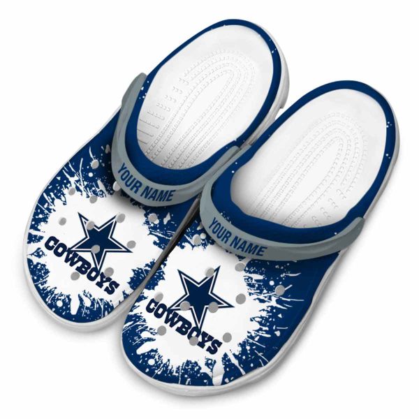 Personalized Dallas Cowboys Splash Art Crocs Trendy