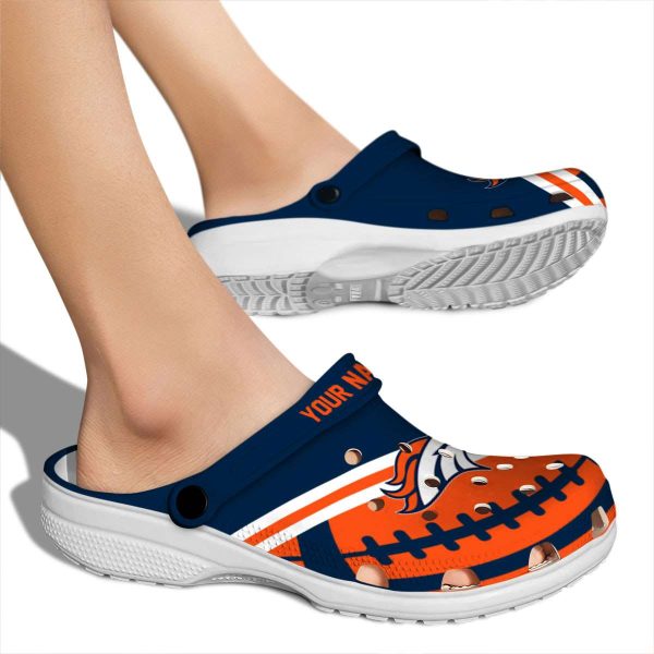 Personalized Denver Broncos Football Motif Crocs High quality