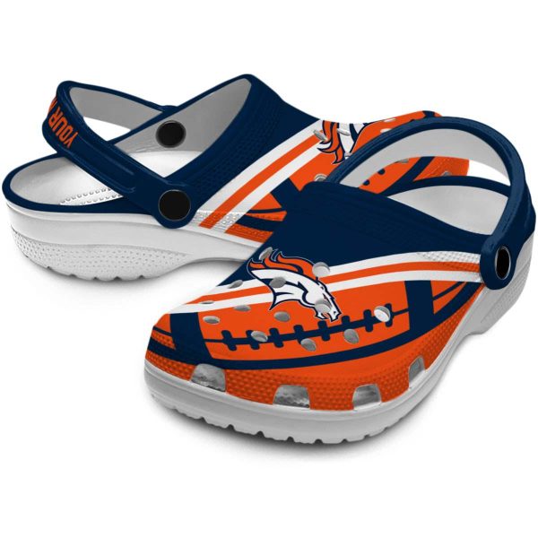 Personalized Denver Broncos Football Motif Crocs Latest Model