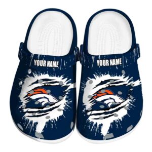 Personalized Denver Broncos Splash Motif Background Crocs Best selling