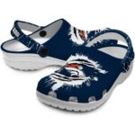 Personalized Denver Broncos Splash Motif Background Crocs Best selling