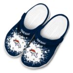 Personalized Denver Broncos Splatter Background Crocs Best selling