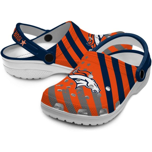 Personalized Denver Broncos Star Spangled Graphic Crocs Latest Model