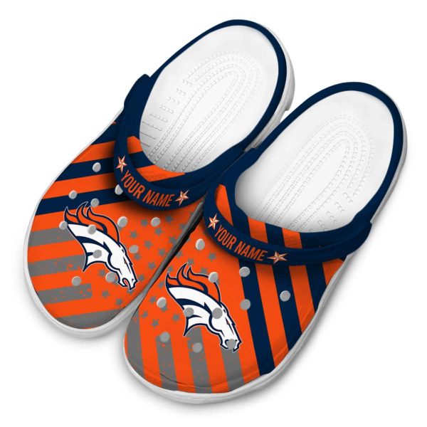 Personalized Denver Broncos Star Spangled Graphic Crocs Trendy