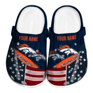 Personalized Denver Broncos Star Spangled Side Pattern Crocs Best selling