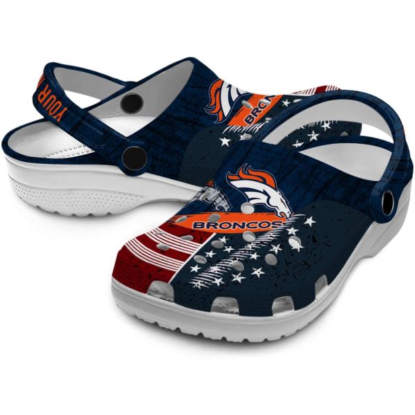 Personalized Denver Broncos Star Spangled Side Pattern Crocs Latest Model