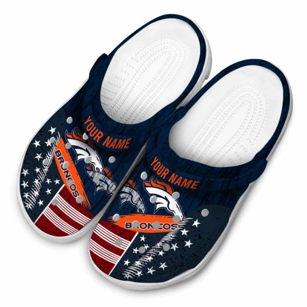 Personalized Denver Broncos Star Spangled Side Pattern Crocs Trendy