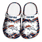 Personalized Denver Broncos Zigzag Paint Burst Crocs Best selling