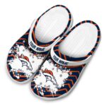Personalized Denver Broncos Zigzag Paint Burst Crocs Best selling