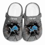 Personalized Detroit Lions Cracked Ground Texture Crocs Best selling