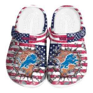 Personalized Detroit Lions Freedom Splinter Crocs Best selling