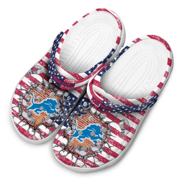 Personalized Detroit Lions Freedom Splinter Crocs Trendy