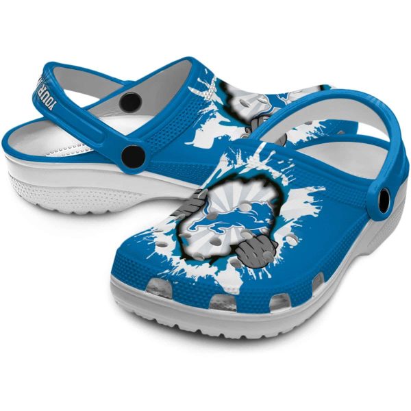 Personalized Detroit Lions Gripping Hand Crocs Latest Model