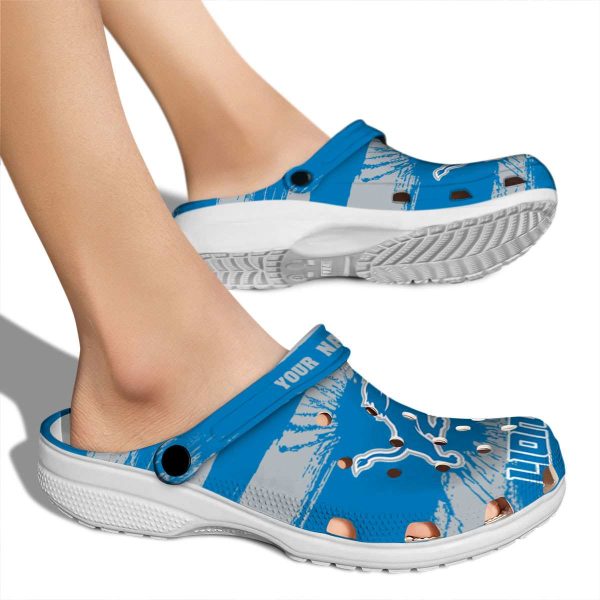 Personalized Detroit Lions Paint Splatter Graphics Crocs High quality