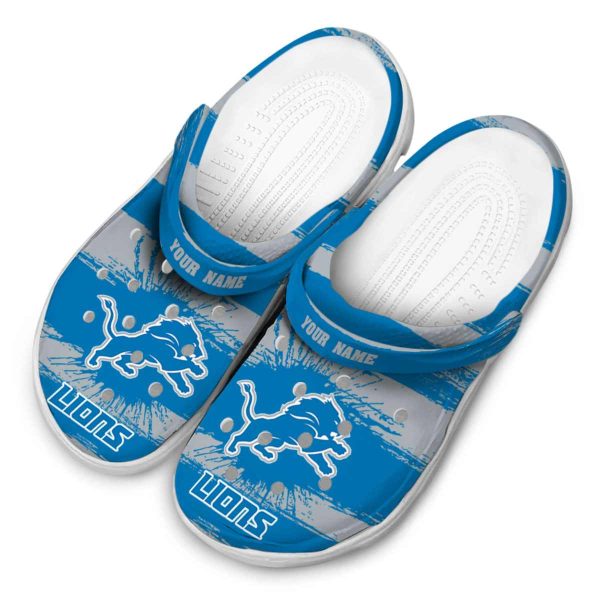 Personalized Detroit Lions Paint Splatter Graphics Crocs Trendy