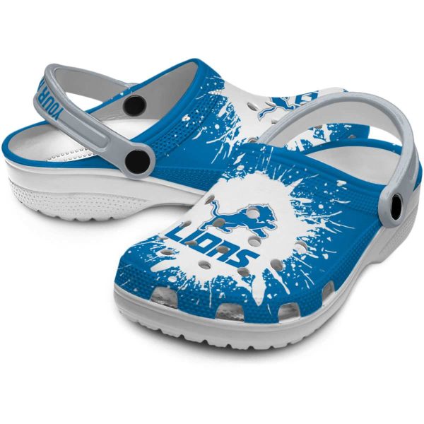 Personalized Detroit Lions Splash Art Crocs Latest Model