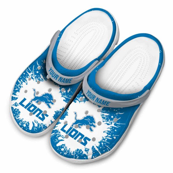 Personalized Detroit Lions Splash Art Crocs Trendy