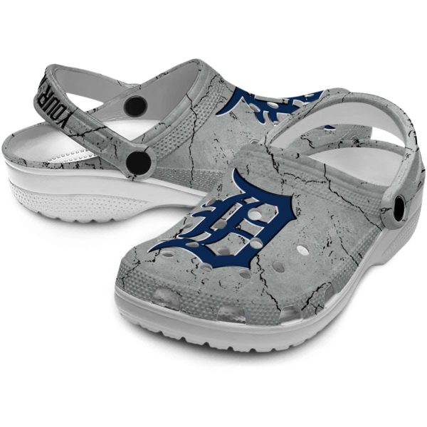 Personalized Detroit Tigers Cracked Texture Crocs Latest Model