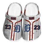 Personalized Detroit Tigers Pinstripe Pattern Crocs Best selling