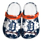 Personalized Detroit Tigers Splatter Pattern Crocs Best selling