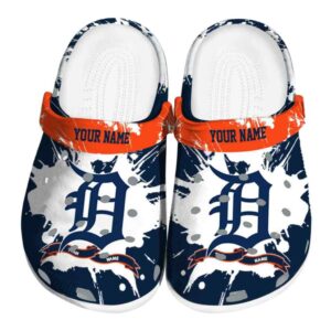 Personalized Detroit Tigers Splatter Pattern Crocs Best selling