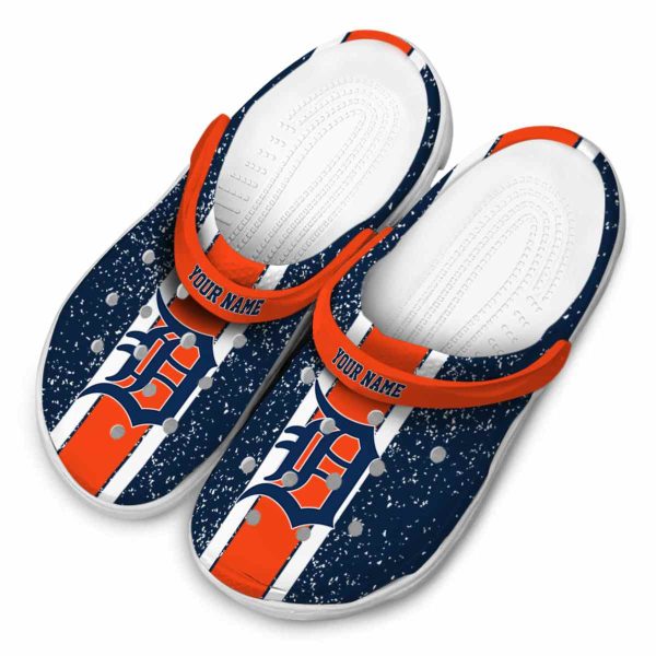 Personalized Detroit Tigers Vertical Stripes Crocs Trendy