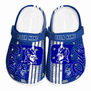 Personalized Duke Blue Devils Contrasting Stripes Crocs Best selling