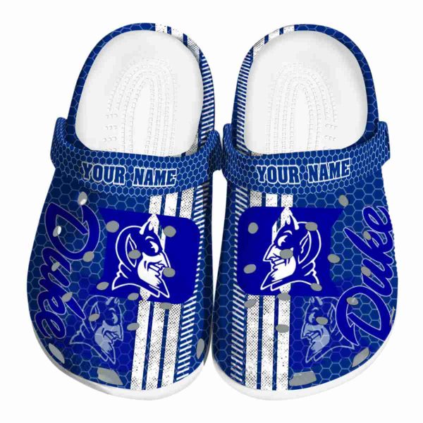 Personalized Duke Blue Devils Contrasting Stripes Crocs Best selling
