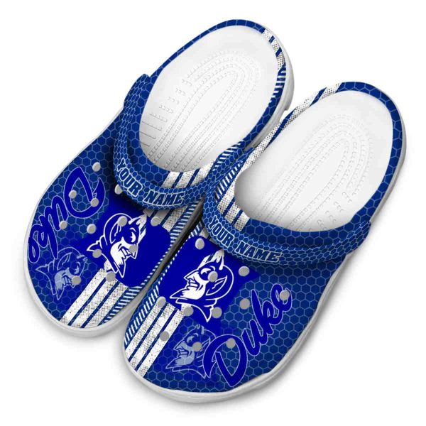 Personalized Duke Blue Devils Contrasting Stripes Crocs Trendy